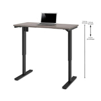 Bestar 24" x 48" Electric Height Adjustable Table, Bark Grey, (65857-47)-Durable 1" commercial grade work surface with melamine finish that resists scratches, stains and burns.