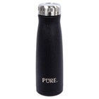 PURE Drinkware Water Bottle and Coffee Tumbler Set, 17 oz, Black-Double Wall: vacuum insulated, keeps your drink cold for 24 hours and hot for 12 hours