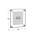 Azar Displays 9" x 12" Standoff Acrylic Sign Holder with Caps, Clear (105512)-Use this frame vertically or horizontally when mounting frames to walls and doors