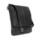 Ashlin Howeth Slim Messenger Ultrabook Bag, Black-Top Flap Construction with secured store inside