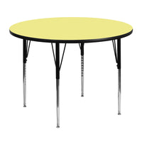 Flash Furniture 48" Round Yellow Thermal Laminate Activity Table - Standard Height Adjustable Legs-Popular Round Activity Table