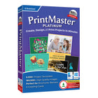 Broderbund Print Master Platinum-An intuitive ribbon interface allows you to access features quicky to design your project.