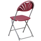 Flash Furniture HERCULES Series Burgundy Plastic Fan Back Folding Chair-Burgundy Plastic Seat and Back