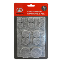 Kubota 25-Piece Round Felt Pad Set, 6 Pack-Protects furniture and floor from scratching
