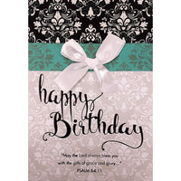 Rosedale 5-1/2" x 8" Happy Birthday with Bible Quote Greeting Cards And Envelopes, 6 Pack (19692)-Printed on premium uncoated card stock