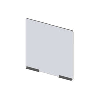 Mark Maker Modular Sneeze Guard Front - 30" W x 31.5" H panel 1/4" Clear Acrylic -2 8" aluminum bottom rails - no pass through-Attach modular panel sides to extend the length of your divider using Plastic Living Hinges (Flex Hinges).
