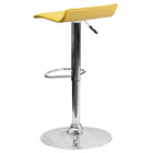 Flash Furniture Contemporary Yellow Vinyl Adjustable Height Barstool with Solid Wave Seat & Chrome Base-CA117 Fire Retardant Foam