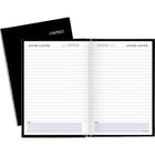 Staples Undated Hardbound Daily Planner - Black - 5-1/8" x 7-1/2" - Bilingual-Page size: 5-1/8" x 7-1/2"