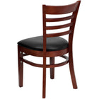 Flash Furniture Lacey Series Solid Back Mahogany Wood Restaurant Barstool - 2 Pack-2.5" Thick Foam Padded Seat