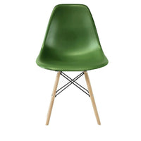 Plata Import Kids Eiffel Chair, Green, Wood Base (PC-0117W-GREEN)-Wood legs and plastic seat