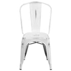 Flash Furniture Distressed Metal Indoor-Outdoor Stackable Chair - White-Stackable Bistro Style Chair