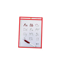C-Line Reusable Dry Erase Pocket, Neon Red, 9" x 12", 10 Pack (CLI40814)-Help the environment by saving paper, as it eliminates copying worksheets over and over again