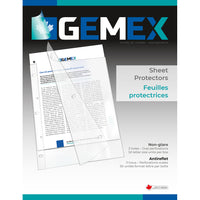 Gemex Vinyl Sheet Protectors with Matte Finish, Clear, Letter Size, 4/1000" Thickness, 50 Pack-Rigid vinyl sheet protectors