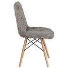 Flash Furniture Faux Fur Shaggy Chair, Charcoal Grey (4DL16)-Charcoal Gray Shaggy Upholstery