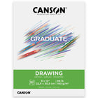 Canson Graduate Drawing Pad - 9" W x 12" H - Foldover Cover - 30 Sheets - (C31250P036)-A vibrant, durable and lightly textured drawing pad for art practice and art class study