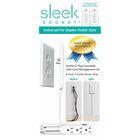 Sleek Socket 8' Ultra-Thin Electrical Outlet Cover with Power Strip-8 ft cord
