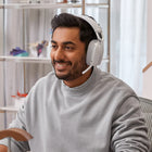 Logitech Zone Vibe 100 Lightweight Wireless Over Ear Headphones with Noise Canceling Microphone - Off-White-Built for future: Choose sustainability with Zone Vibe 100, made with 25% post-consumer recycled plastic for a better future