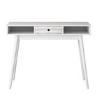 CorLiving Acerra 39"W Entryway Table/Desk - White-White laminate wood grain finish