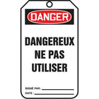 Standard Safety Tags, Danger; Dangereux ne pas utiliser, SAU838, 25 Pack-Language - French