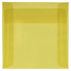 JAM Paper 6 x 6 Square Envelopes, Yellow Translucent Vellum, 250 Pack (PACV516H)-Primary yellow translucent envelope