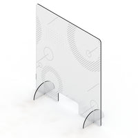 Mark Maker Acrylic Sneeze Guard - 31.5" x 36" - Design #8-Available with acrylic feet to easily stand on countertops for portability and quick installation with no tools required.