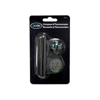 Goon 99315, Compass and Thermometer, 3.5" x 1.5" x 6", 40GR, 2 Pack-Liquid filled compass ball which rotates automatically to indicate the direction