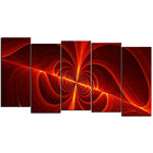 Designart Red Laser 5-Panel Modern Canvas Art Print, (PT3036-1084)-Print