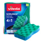 Vileda Scrunge Multi-Use Scrub Sponge - 2 Pack-Provides a 4-in-1 clean; removes tough dirt, does not scratch, rinses clean and is long-lasting 