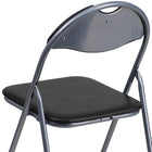Flash Furniture HERCULES Series Black Vinyl Metal Folding Chair with Carrying Handle-Silver Frame Finish