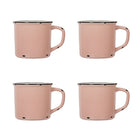CTG Brands Ceramic Enamel Look Mug Set, Light Pink, 4 Pack-Packaging: includes 4 mugs in total, complete the set