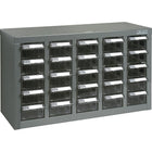 Kleton Kpc-600 Parts Cabinets, Galvanized Steel, 25 Drawers, 23-1/10" x 8-7/10" x 13-4/5", Grey-Colour: Grey