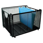 Winnable Collapsible Mesh Crate for Hanging Folders, Black, Letter/Legal, 15" x 13" x 9 1/2"-Black