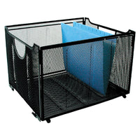 Winnable Collapsible Mesh Crate for Hanging Folders, Black, Letter/Legal, 15" x 13" x 9 1/2"-Black