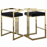 Plata Decor Harvey Stools - Gold/Black - 2 Pack-Counter stool