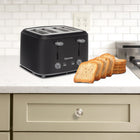 Kenmore - Grille-pain à 4 tranches avec commandes doubles - Noir mat et gris-Les commandes individuelles vous permettent d'ajuster chaque côte separement ou d'utiliser un côte à la fois sans gaspillage d'energie
