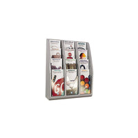 Deflect-o Leaflet Countertop/Wall Mount Literature Holder, 19-4/5" x 15-4/5" x 5", 12 Pockets, Grey-Versatile, lightweight literature holder easily attaches to walls with strong self-adhesive tape or screws (both included) or simply sits on a countertop