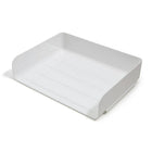 TRU RED Side Load Stackable Plastic Letter Tray - White - 2 Pack-Designed with a white glossy finish plastic that complements any work space. Use stand alone or mix and match with other pieces