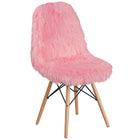 Flash Furniture Shaggy Dog Light Pink Accent Chair-Contemporary Style