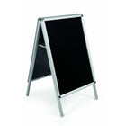 MasterVision Magnetic Wet-Erase A-Frame Sign Board and Poster Holder - 35" x 25" - Aluminum Frame-A-Frame sign board with a black wet-erase magnetic surface