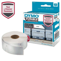 DYMO LW Durable Labels for LabelWriter Label Printers, White Poly, 1” x 3-1/2”, Roll of 100-100 labels per cartridge; each label is 1.0" wide
