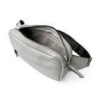 Nicci Waist Bag with Web Strap - Light Grey-Main Zip Compartment