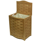 Oceanstar BHV0100N Bowed Front Veneer Laundry Wood Hamper with Interior Bag, Natural-13 Lbs