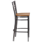 Flash Furniture HERCULES Series Clear Coated "X" Back Metal Restaurant Barstool - Natural Wood Seat-"X" Back Design