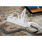 Staples 400 Joule 3-Outlet Surge Protector with 2 USB Ports, 6' Cord, Black Braid (53048)-6-foot cord