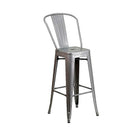 Plata Import Tolix High Back Stool, 2 Pack-Bar Stool