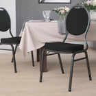 Flash Furniture HERCULES Series Teardrop Back Stacking Banquet Chair in Black Patterned Fabric - Silver Vein Frame-Upholstered Seat and Back