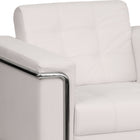 Flash Furniture HERCULES Lesley Series Contemporary Melrose LeatherSoft Chair with Encasing Frame - White-Tufted Back and Seat