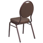 Flash Furniture HERCULES Series Teardrop Back Stacking Banquet Chair in Brown Patterned Fabric - Copper Vein Frame-Teardrop Back Design