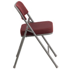 Flash Furniture HERCULES Series Premium Curved Triple Braced & Double Hinged Metal Folding Chair - Burgundy Fabric-2.5'' Thick Foam Padded Seat