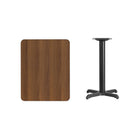 Flash Furniture 24" x 30" Rectangular Walnut Laminate Table Top with 22" x 22" Table Height Base-Walnut Laminate Top